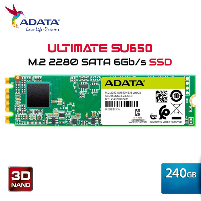 SSD ADATA SU650 240GB M2-SATA » Mỹ Tho Laptop