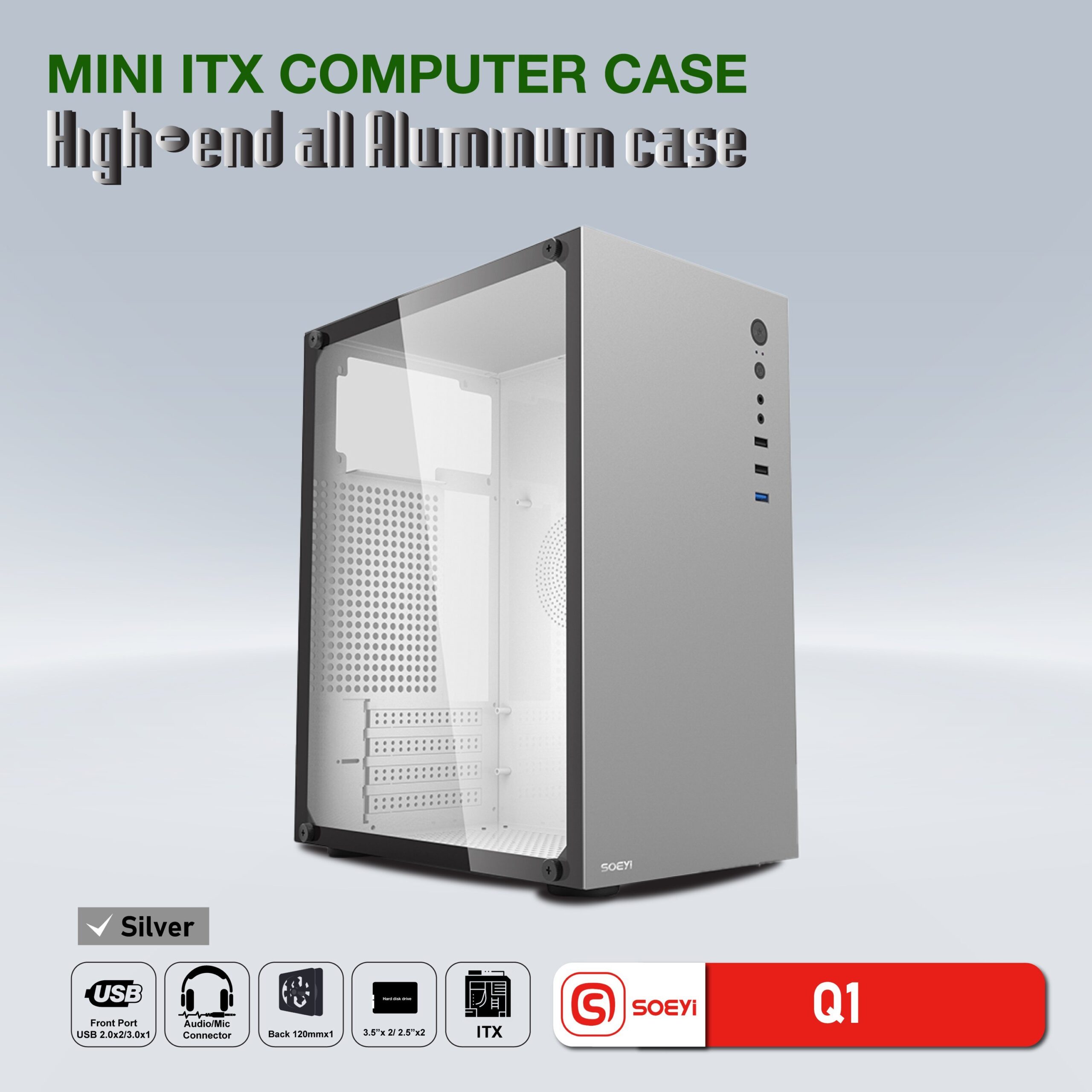 Vỏ Case Soeyi Q1 Nhôm (Aluminum/ Tempered Glass/ Mid Tower Matx) » Mỹ Tho  Laptop