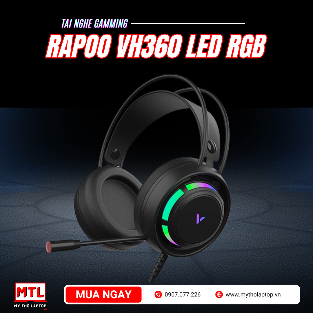 Tai nghe gaming có dây Rapoo VH360 USB, LED RGB