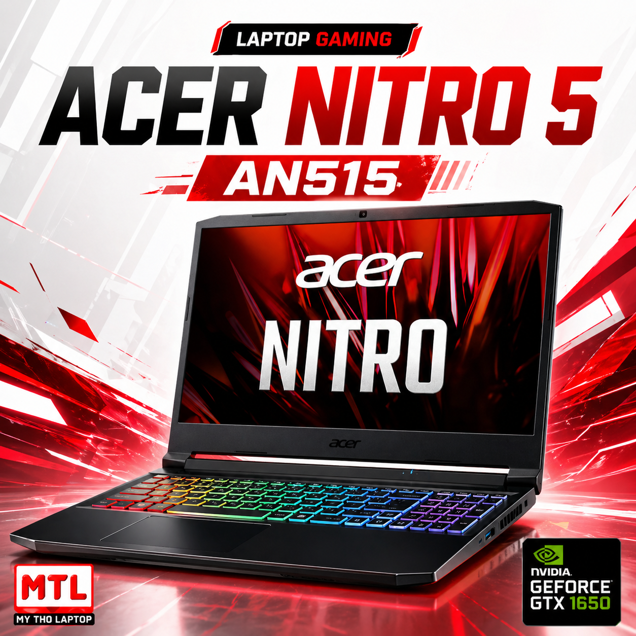 Acer Nitro 5 AN515 | Core i5 11400H | Ram 16GB | SSD 512GB | GTX 1650 | 15.6 inch FHD 144Hz