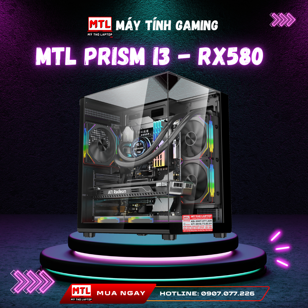 MTL PRISM i3RX580 | Core i3 13100F - H610 - Ram 16GB - SSD 512GB - RX580 8GB - Power 550W