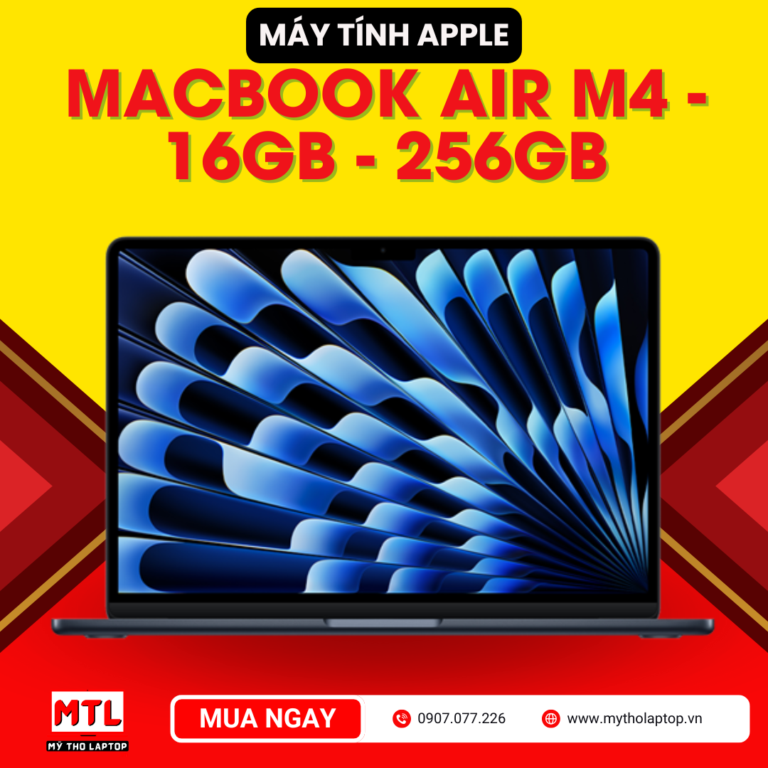 MacBook Air M4 13 inch 2025 | 10CPU | 8GPU | Ram 16GB | SSD 256GB