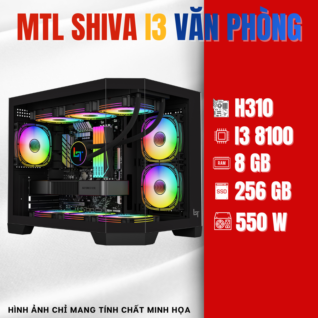 MTL SHIVA i3 | Core i3 8100 | H310 | Ram 8GB | SSD 240GB | Power 550W