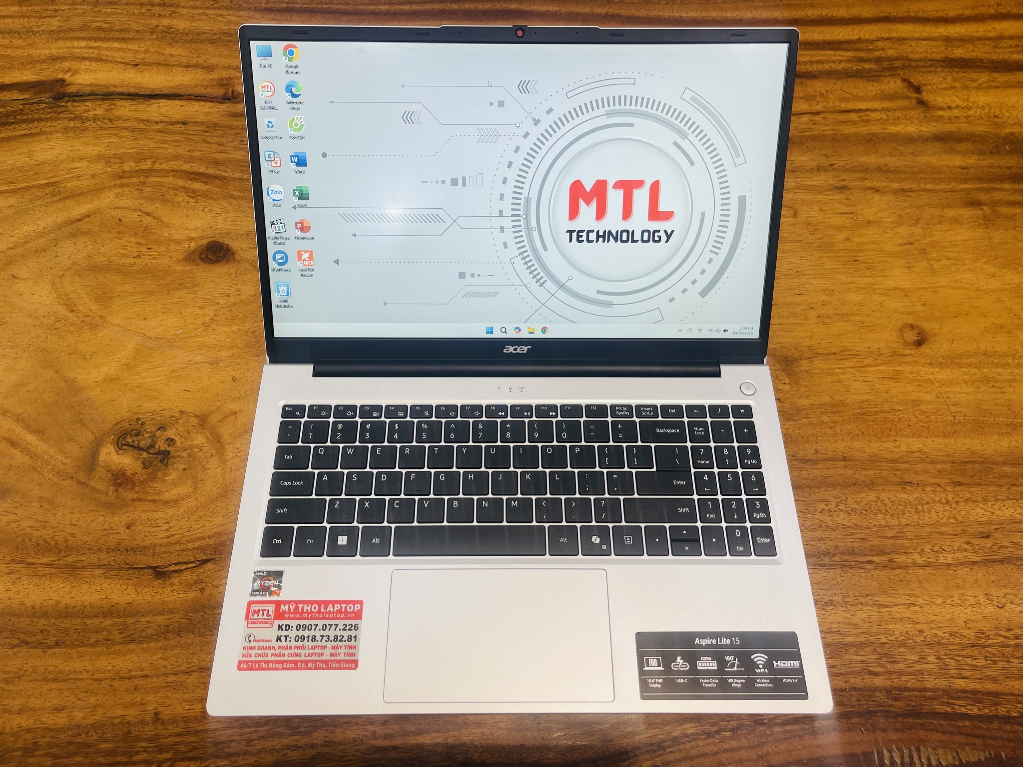 Alternative view of Acer Aspire Lite 15 AL15-41P-R3QL | AMD Ryzen 7 5700U | Ram 8 GB | SSD 512 GB | 15.6" FHD