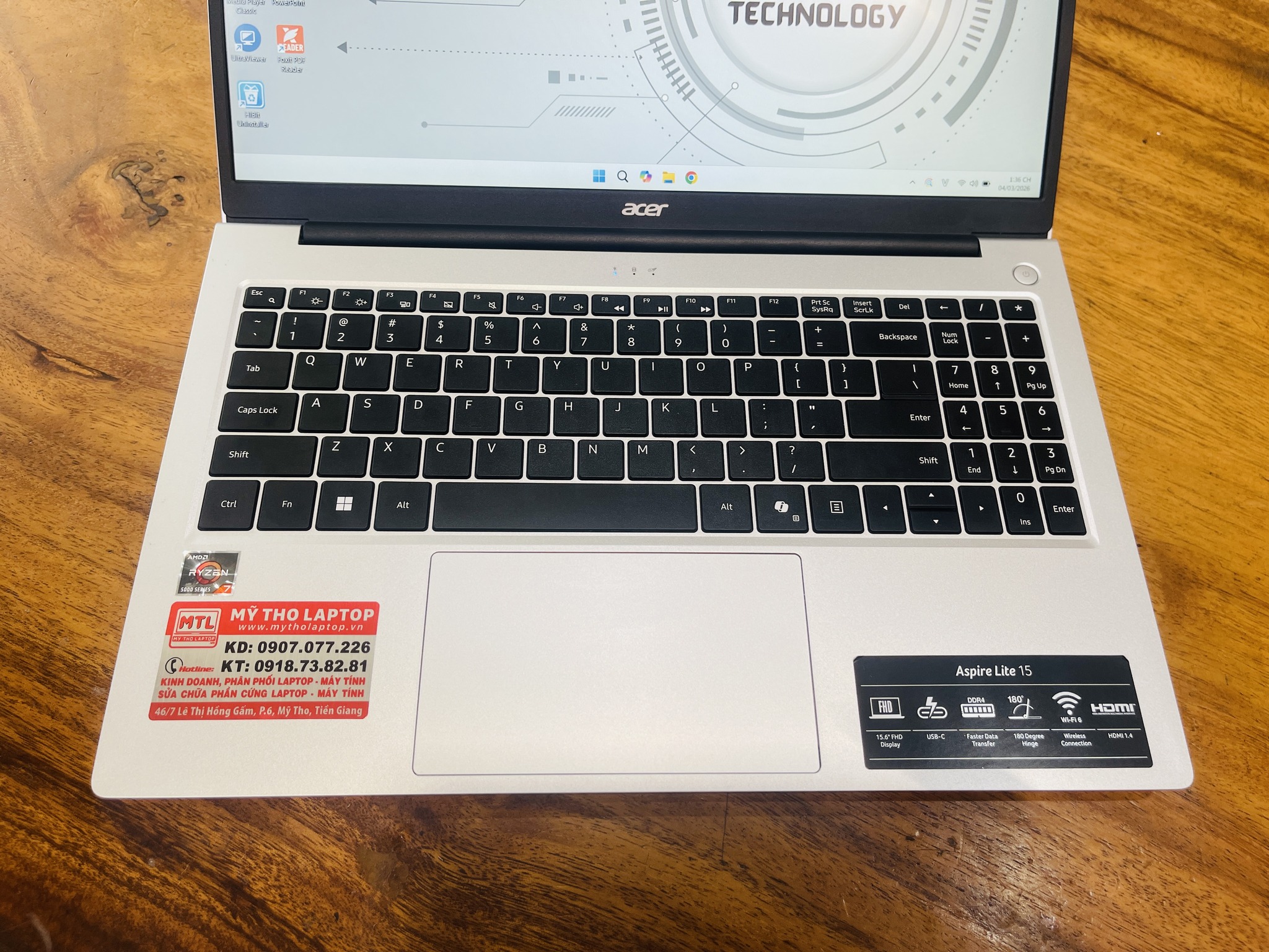 Acer Aspire Lite 15 AL15-41P-R3QL | AMD Ryzen 7 5700U | Ram 8 GB | SSD 512 GB | 15.6" FHD - Ảnh 9