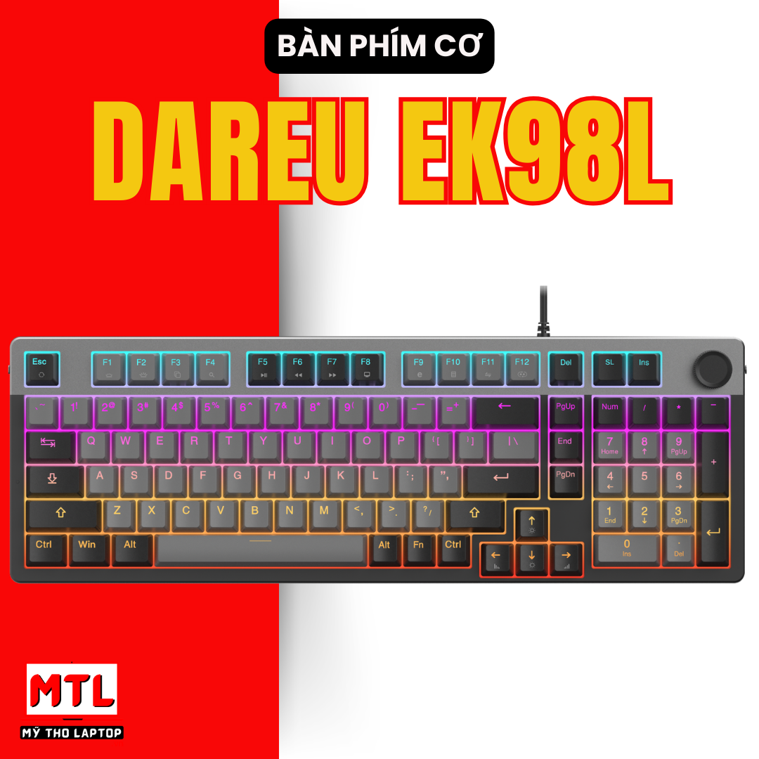 Bàn phím cơ DareU EK98L Grey Black Dream switch
