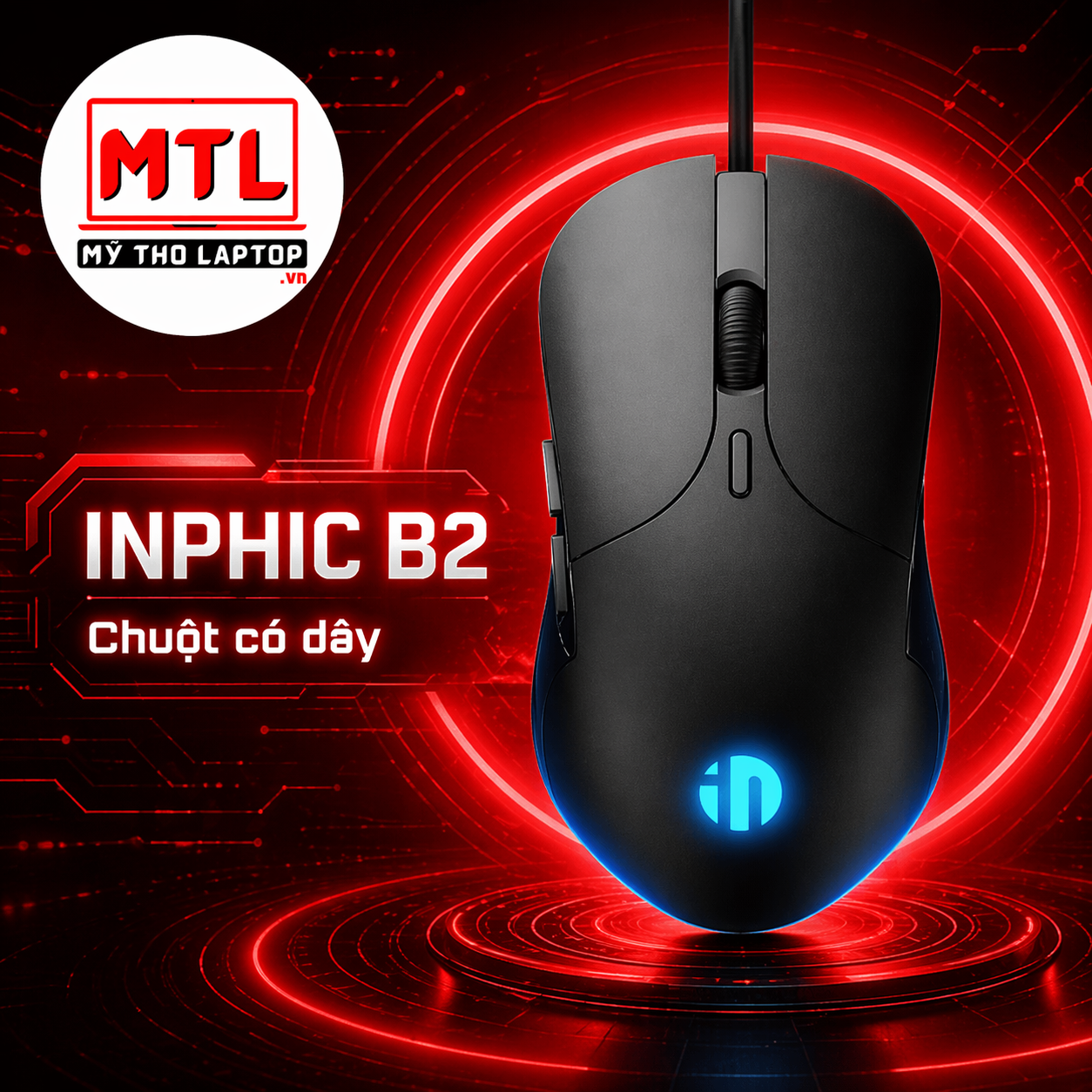 Chuột máy tính có dây INPHIC B2 Đen