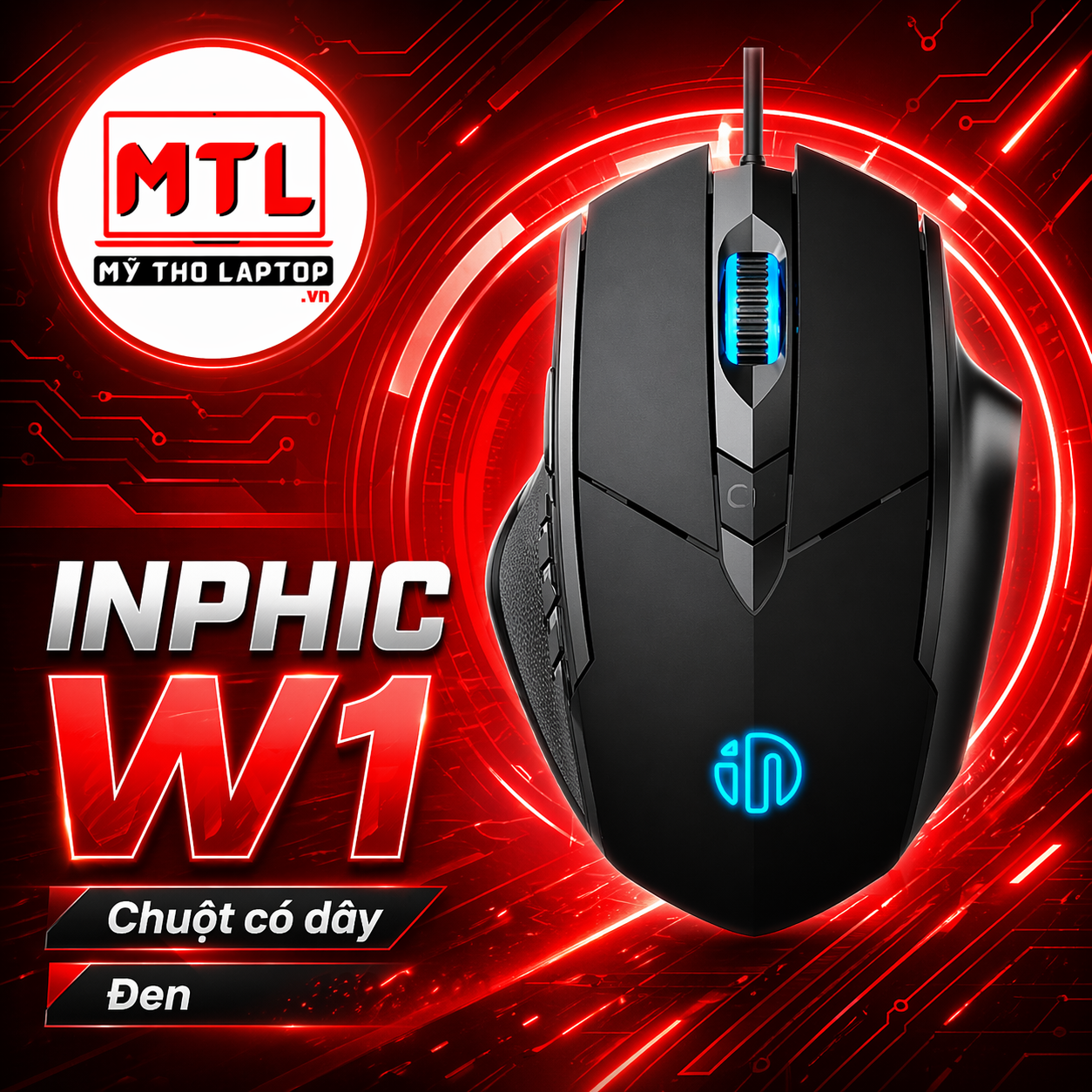 Chuột máy tính có dây INPHIC W1 Đen