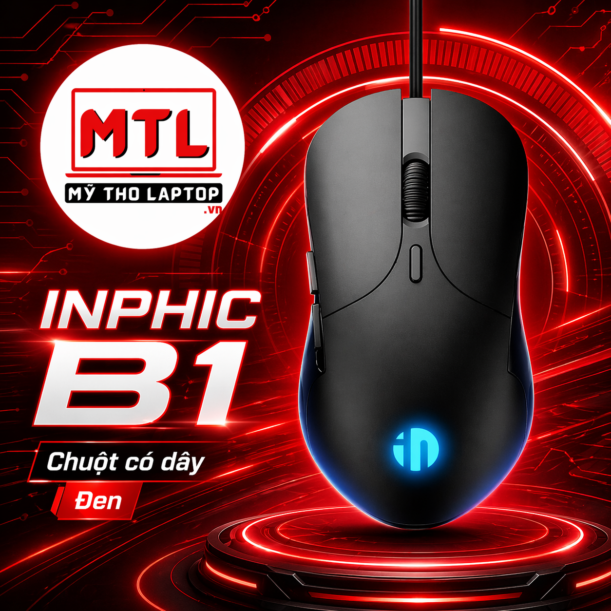 Chuột máy tính có dây INPHIC B1 Đen