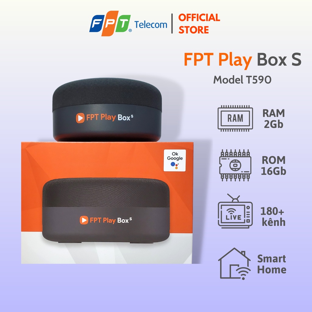 FPT Play Box S T590 - Loa thông minh trợ lý Google Tiếng Việt tích hợp TV box