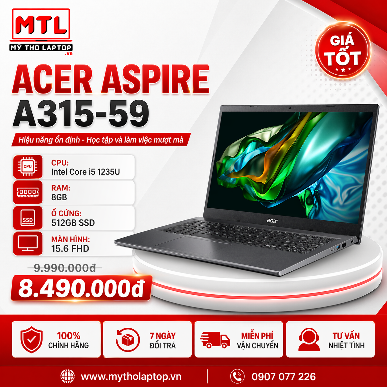 Acer Aspire A315-59 | Core i5 1235U | Ram 8GB | SSD 512GB | 15.6 FHD