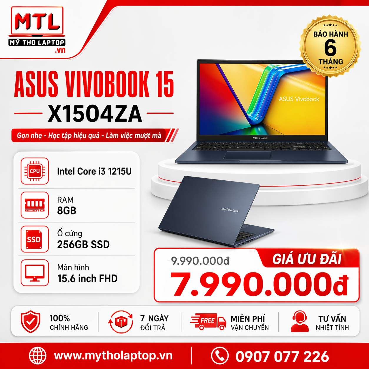 Asus Vivobook 15 X1504ZA | Core i3 1215U | Ram 8GB | SSD 256GB | 15.6 FHD