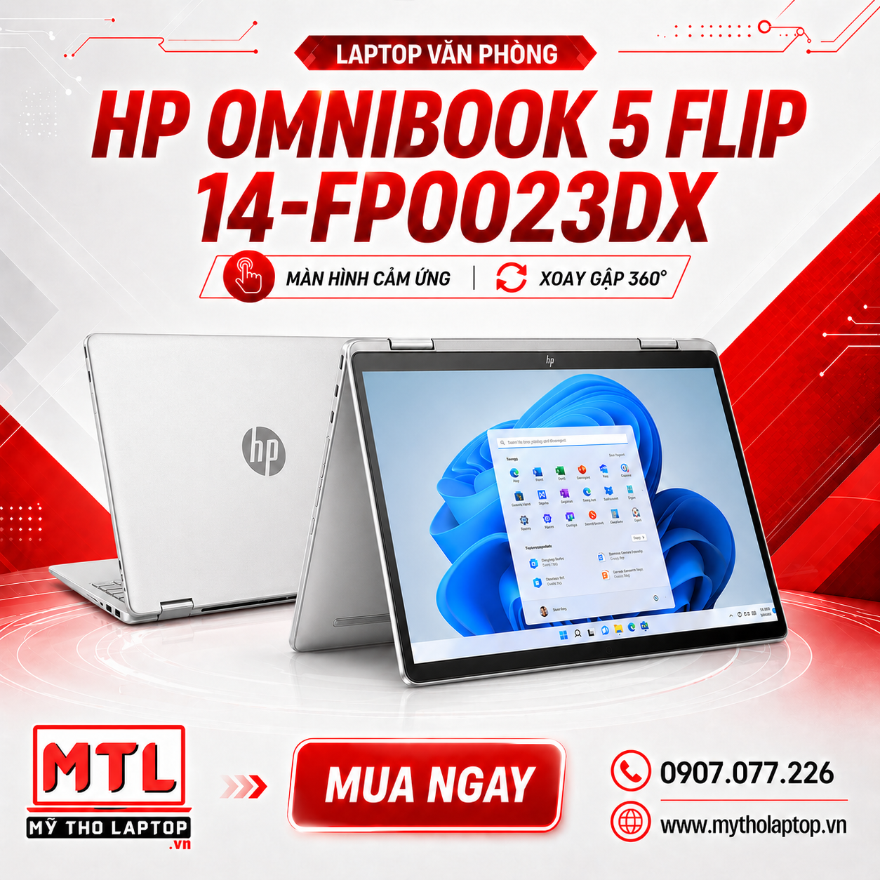 [New] HP OmniBook 5 Flip 14-fp0023dx | Core 7 150U | Ram 16GB | SSD 512GB | 14 inch 2K Touch