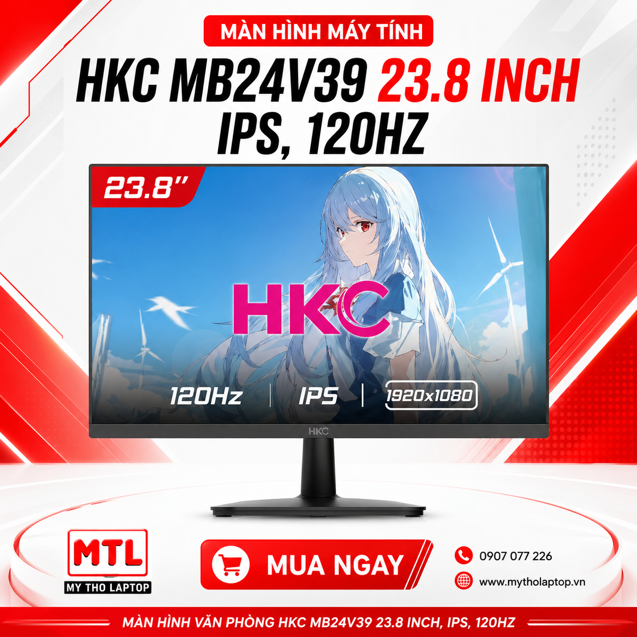 Màn hình văn phòng HKC MB24V39 23.8 inch, IPS, 120Hz