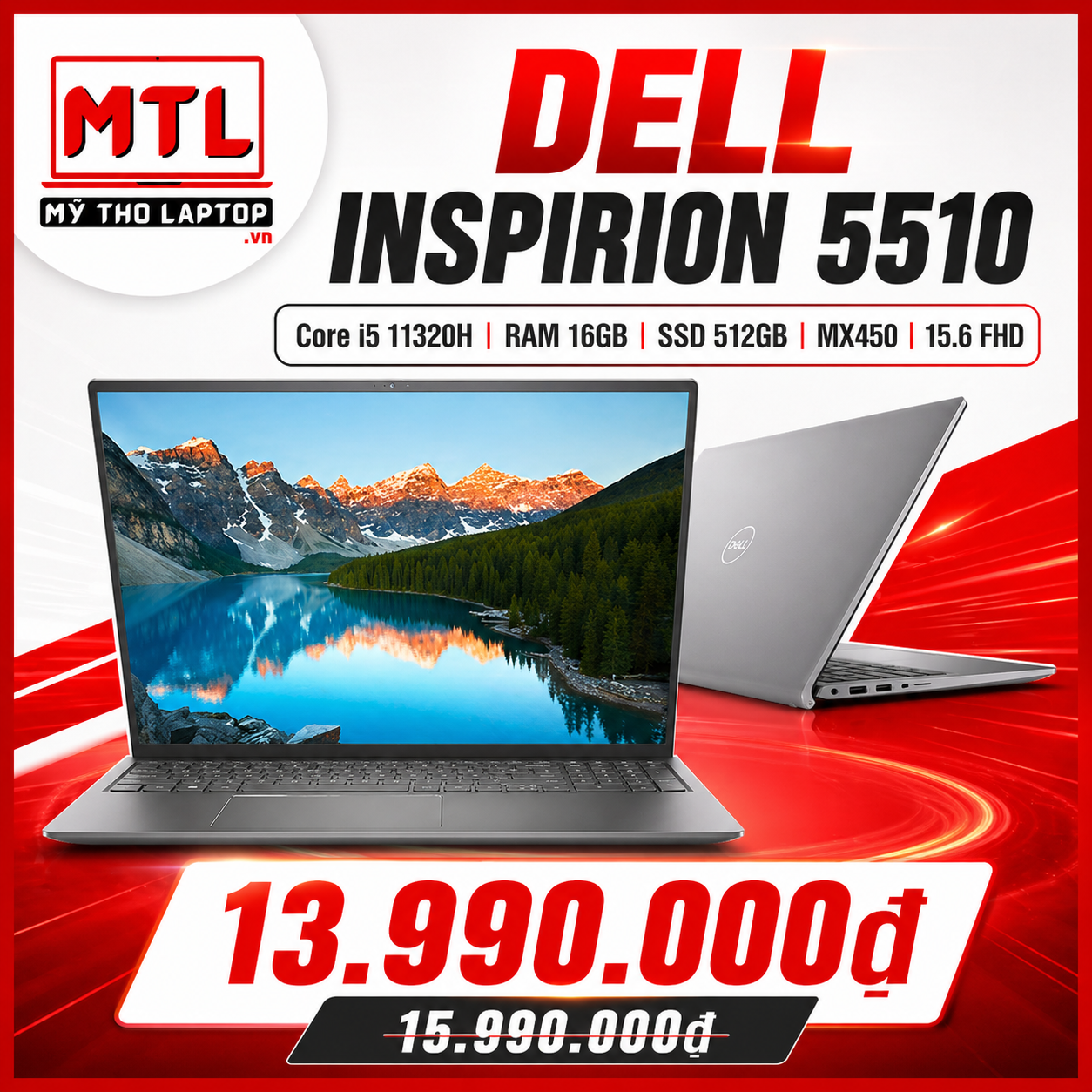 Dell Inspirion 5510 | Core i5 11320H | Ram 16GB | SSD 512GB | Nvidia MX450 | 15.6 FHD