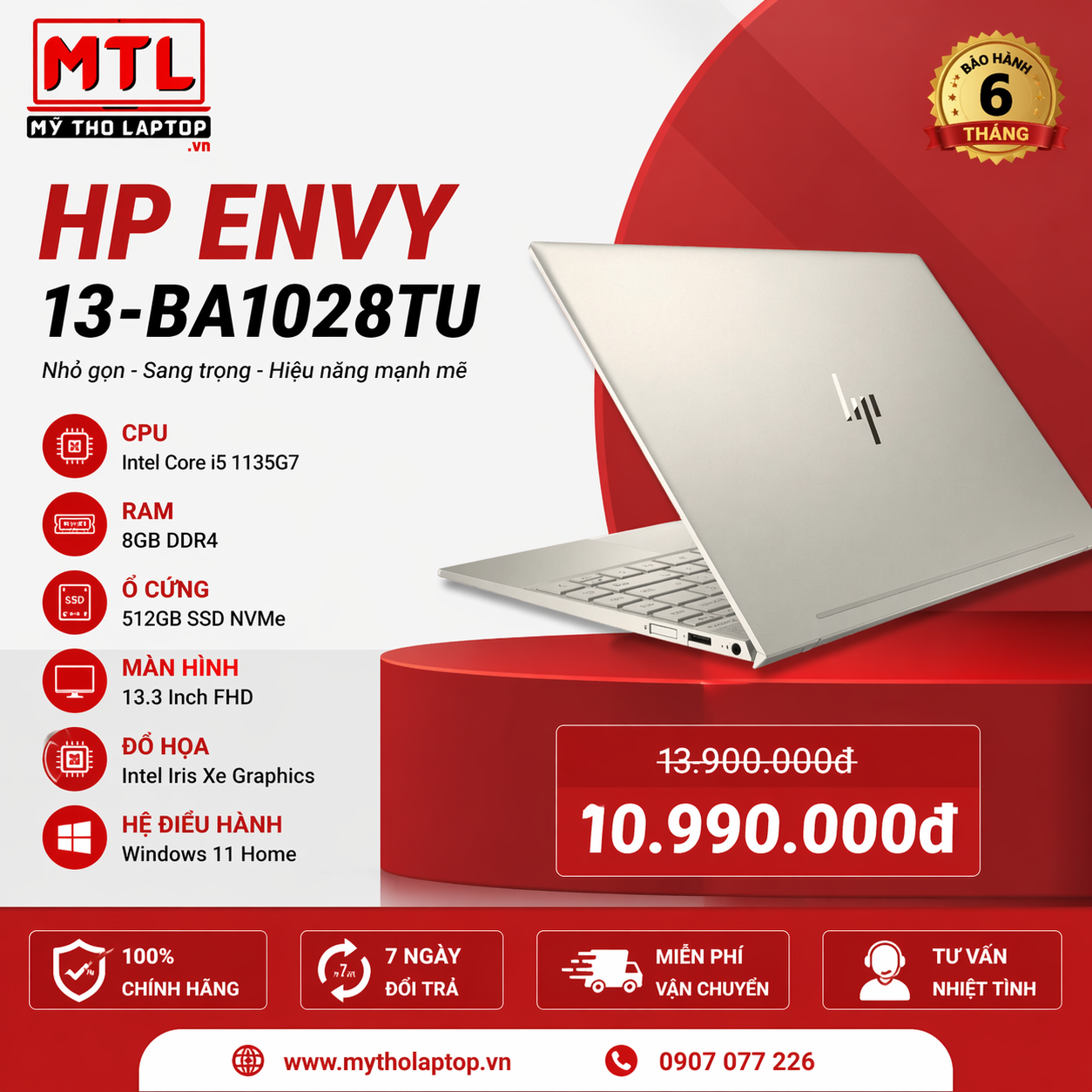 HP Envy 13-ba1028TU | Core I5 1135G7 | Ram 8Gb | SSD 512GB | 13.3 Inch FHD