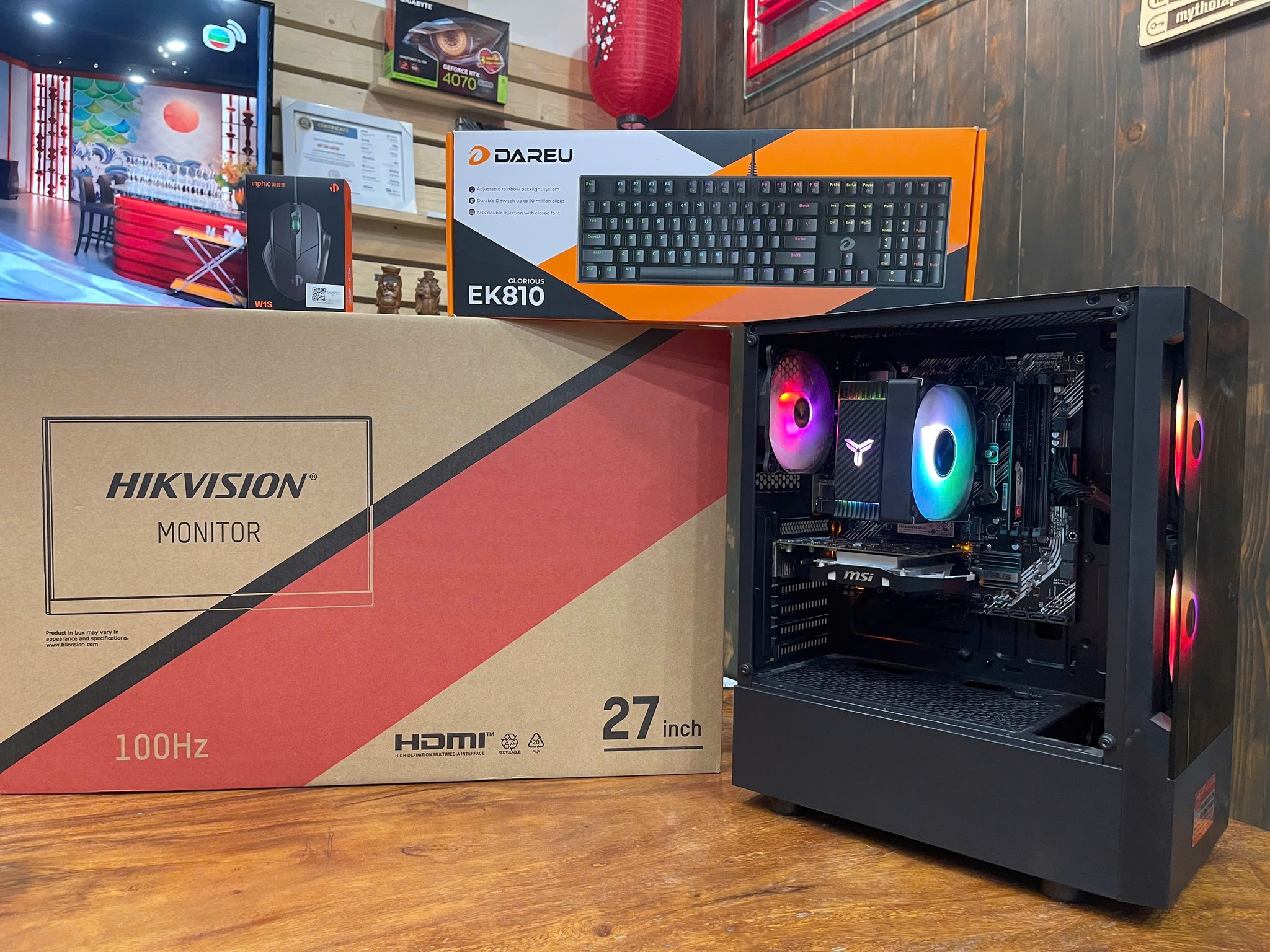 Full bộ Gaming | Ryzen 5 3500X | Ram 16GB | SSD 256GB | Nvidia GTX 1050 | Màn hình 27 inch | Chuột phím