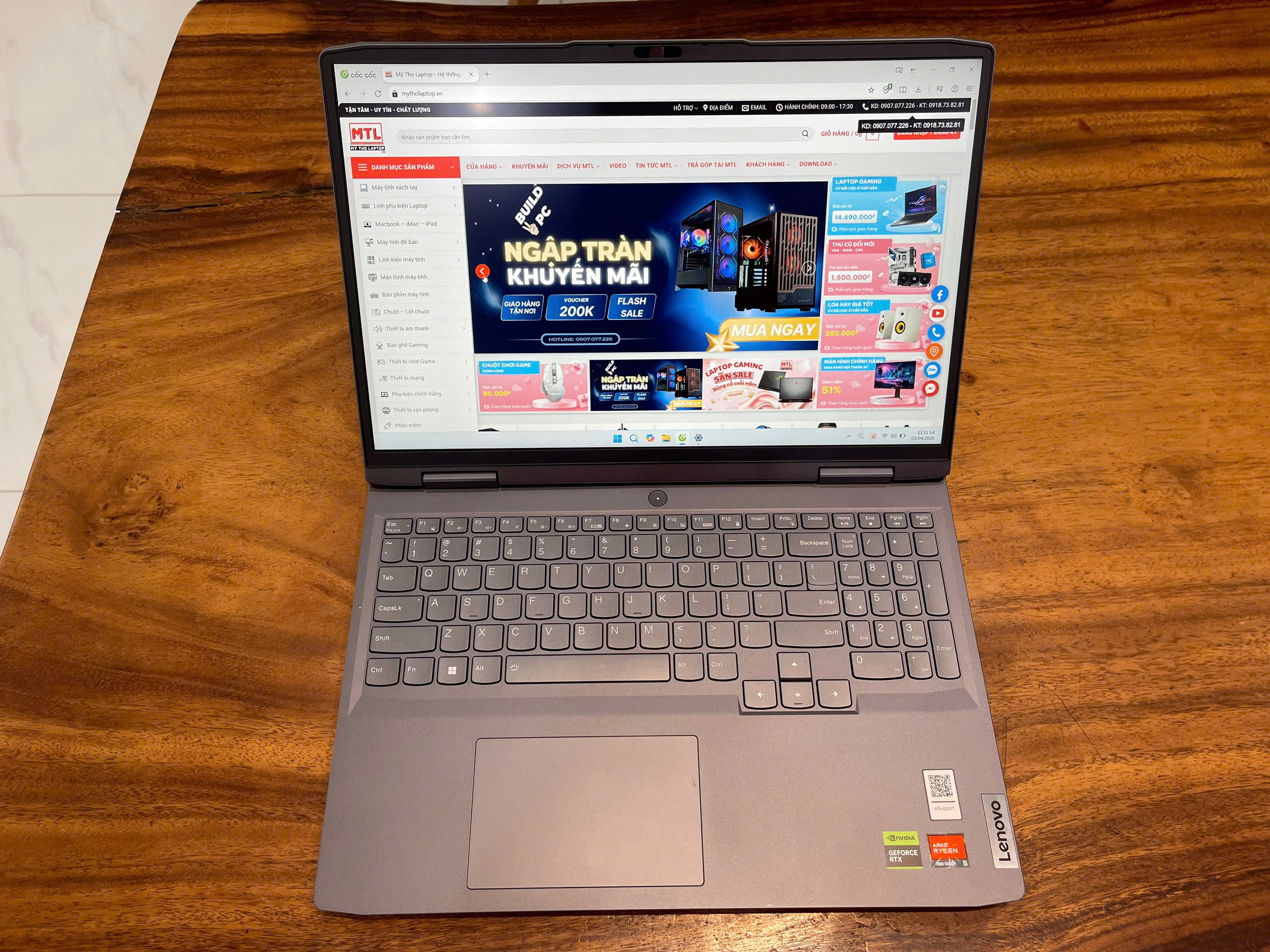 Lenovo LOQ 16APH8 | AMD Ryzen 5 7640HS | Ram 16 GB | SSD 512 GB | Nvidia RTX 4050 6 GB | 16 FHD+ 144Hz - Ảnh 3