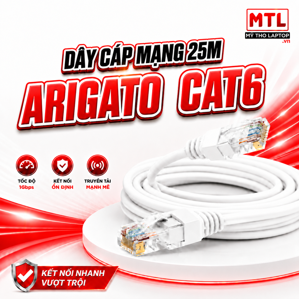 Dây mạng 25m Arigato CAT 6