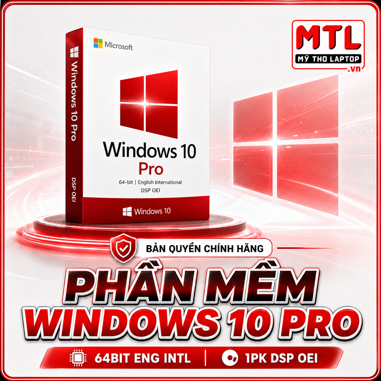 Phần mềm Windows 10 Pro 64Bit Eng Intl 1pk DSP OEI