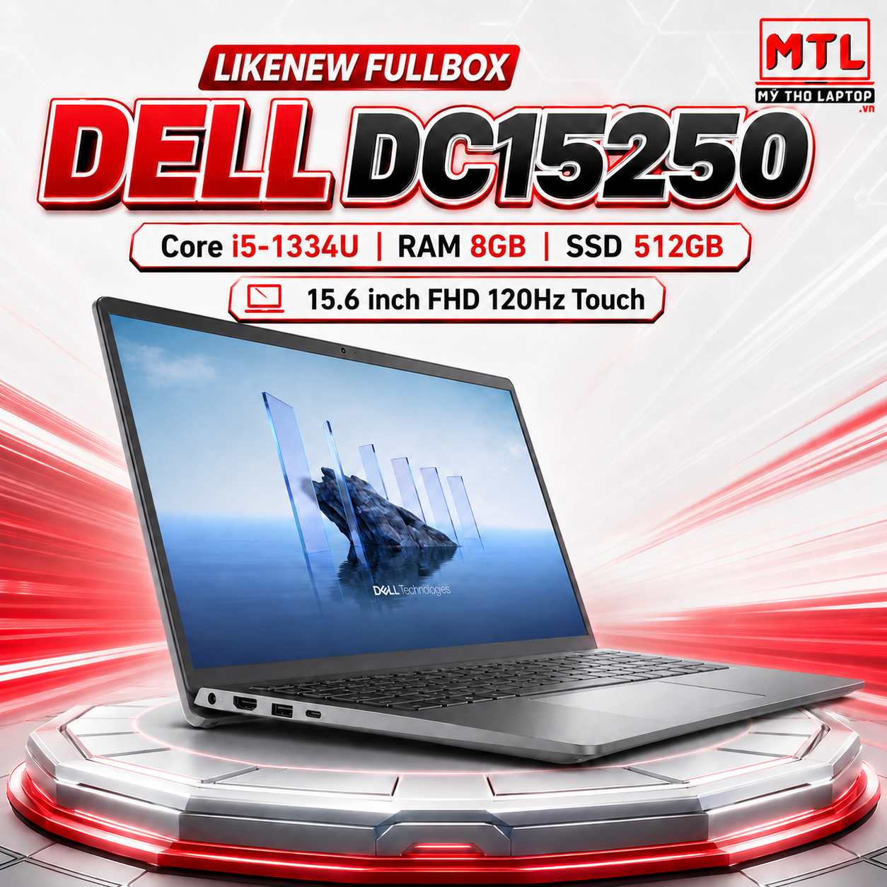 [Likenew Fullbox] Dell DC15250 | Core i5-1334U | Ram 8GB | SSD 512GB | 15.6 icnh FHD 120Hz | Carbon Black