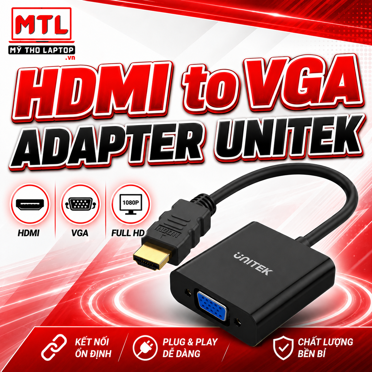 Thiết bị chuyển đổi Unitek HDMI to VGA Adapter