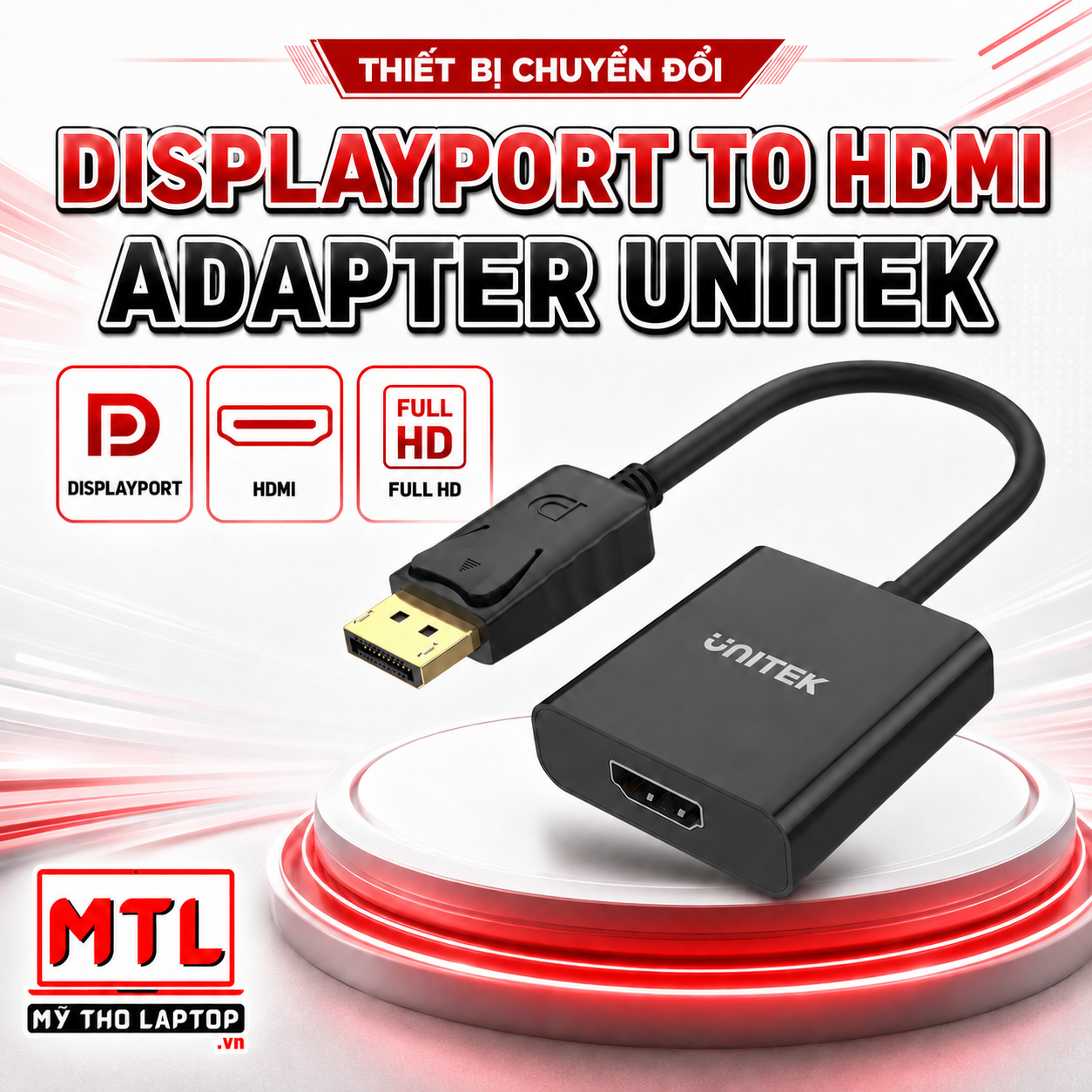 Thiết bị chuyển đổi Unitek DisplayPort to HDMI Adapter