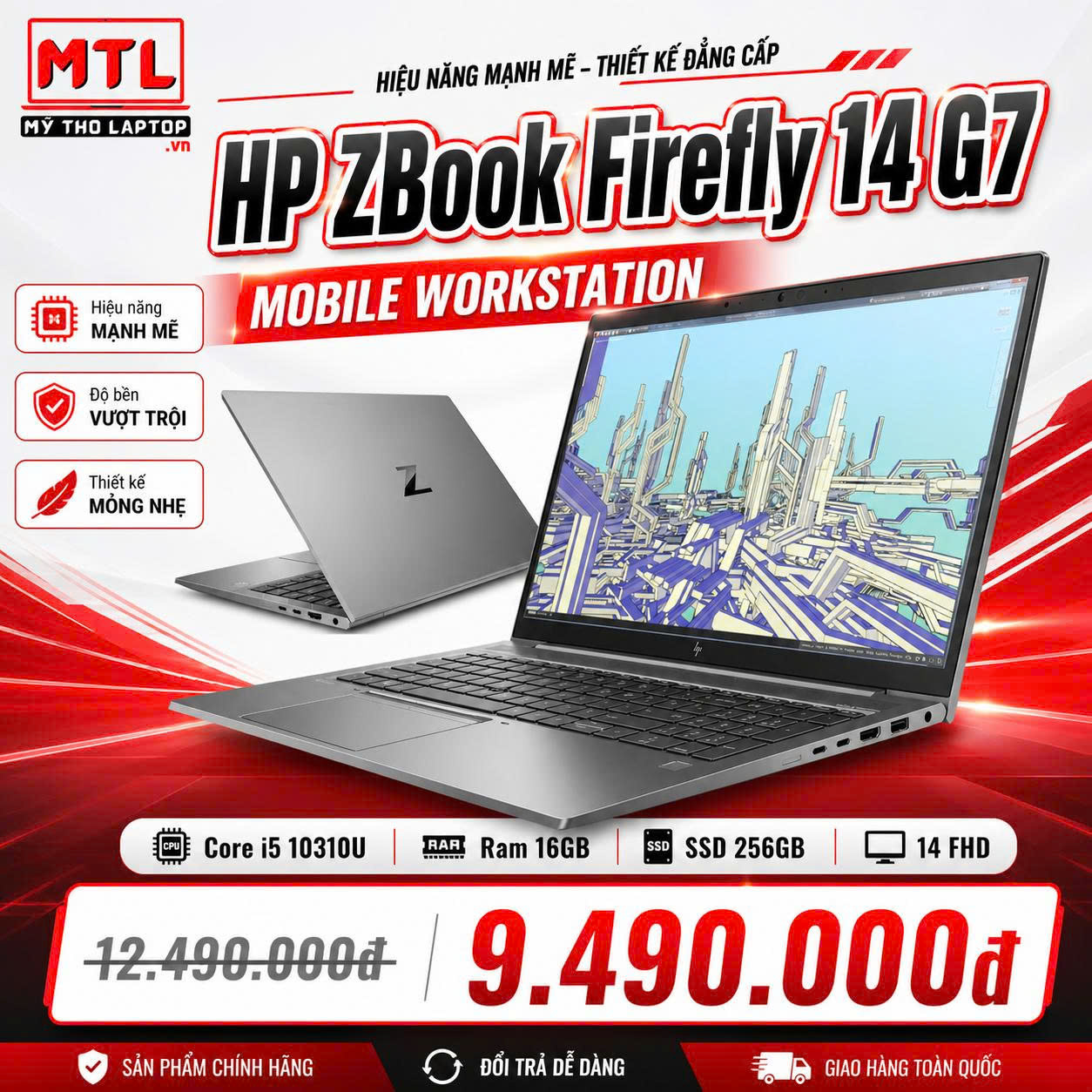 HP ZBook Firefly 14 G7 Mobile Workstation | Core i5 10310U | Ram 16GB | SSD 256GB | 14 FHD