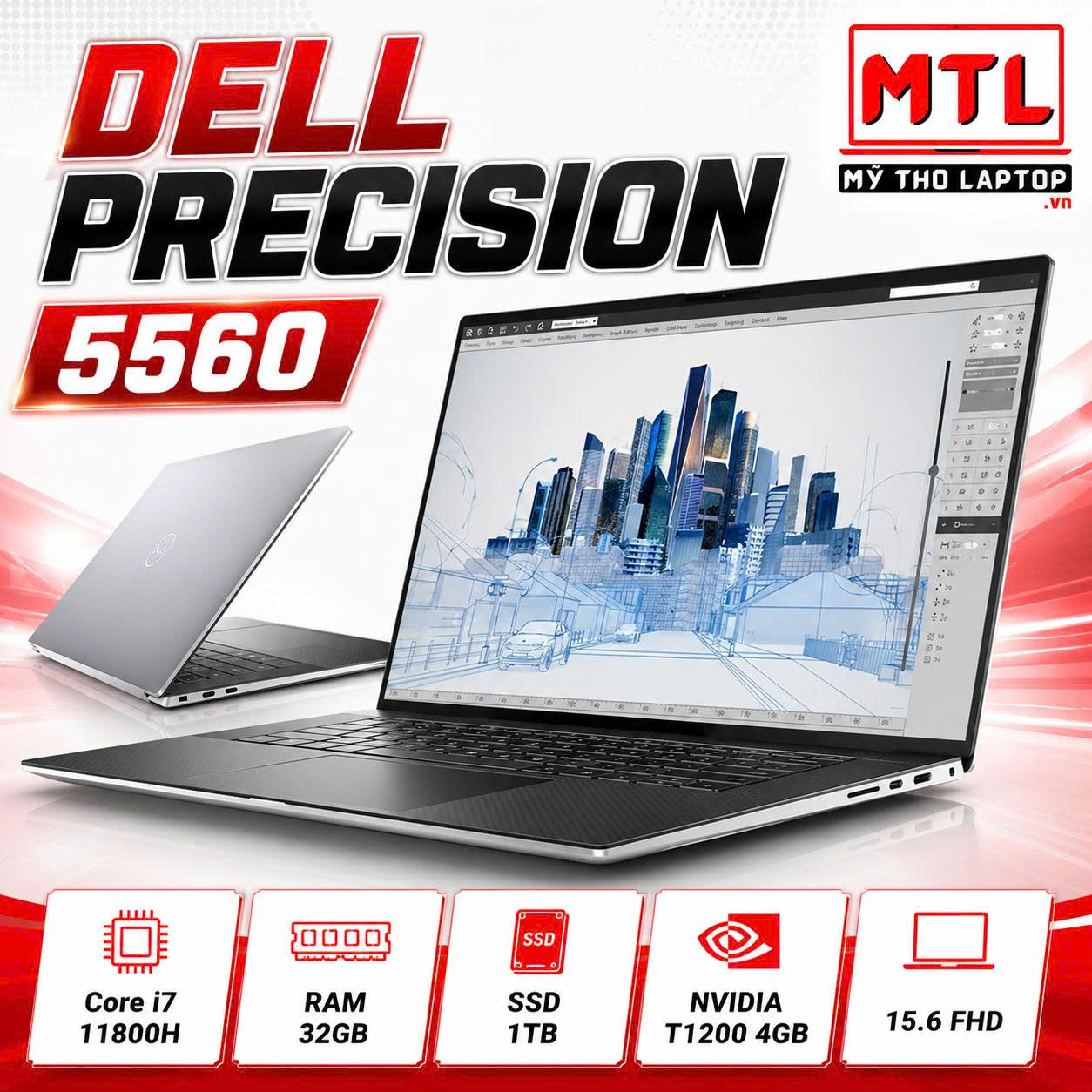 Dell Precision 5560 | Core i7 11800H | Ram 32GB | SSD 1TB | Nvidia T1200 4GB | 15.6 FHD