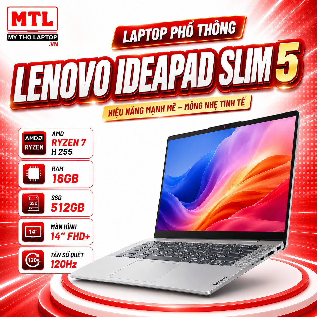Lenovo IdeaPad Slim 5 (Xiaoxin 14 AHP10R) | Ryzen 7 H 255 16GB 512GB 14'' FHD+ 120Hz