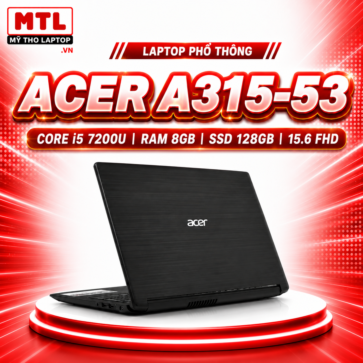 Acer Aspire A315-51 | Core i5 7200U | RAM 8GB | SSD 128GB | 15.6 FHD