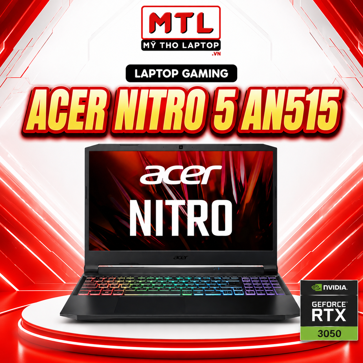 [Likenew 95%] Acer Nitro 5 AN515 | Core i5 11400H | Ram 16GB | SSD 512GB | RTX 3050 4GB | 15.6 inch FHD 144Hz