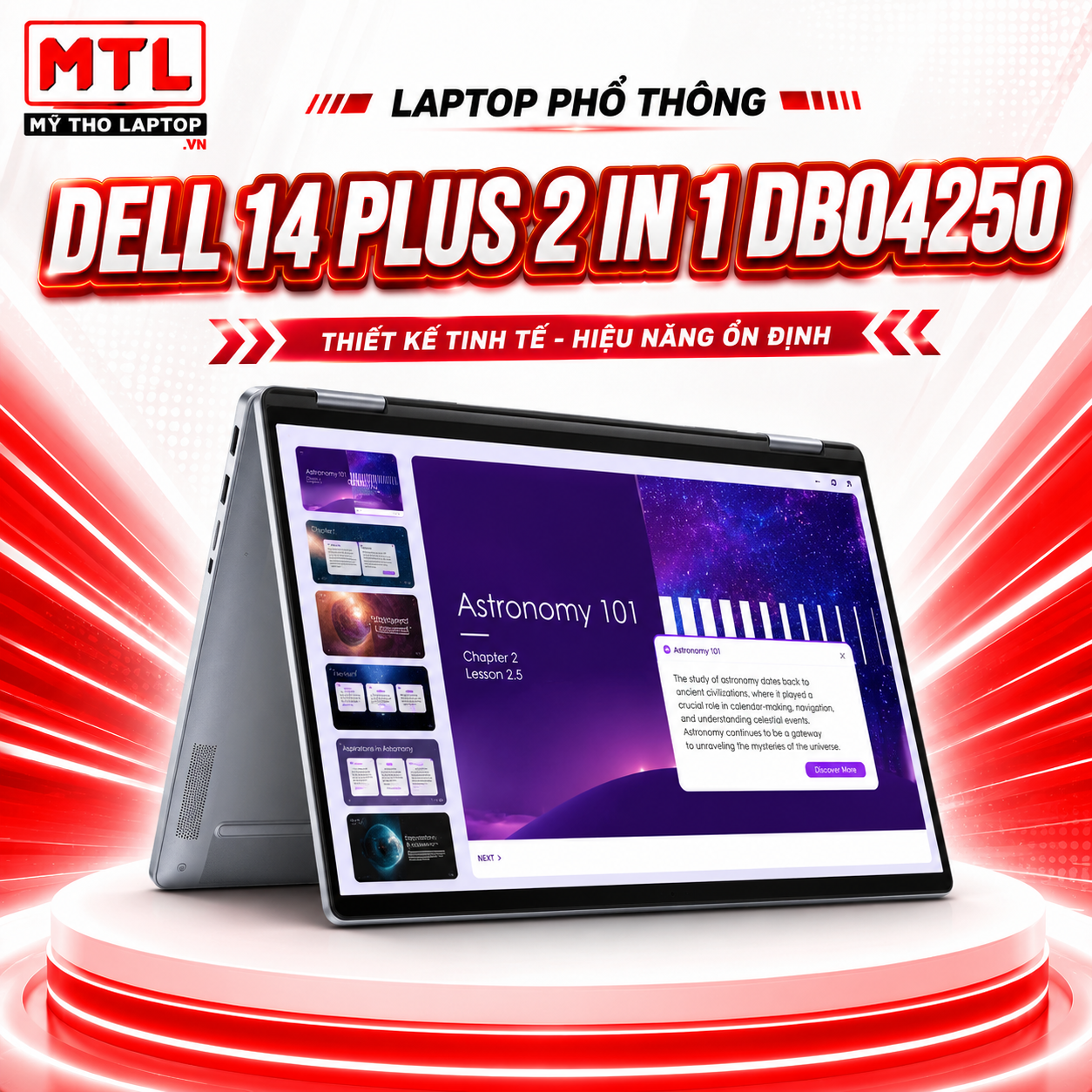Dell 14 Plus 2 in 1 DB04250 | Core Ultra 7 256V | Ram 16GB | SSD 1TB | 14" FHD+ Touch | Ice Blue