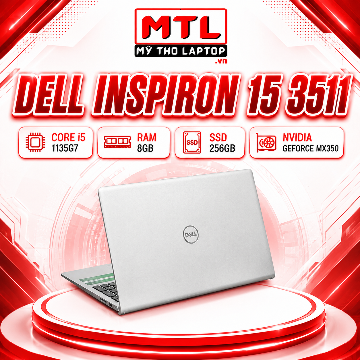 Dell Inspiron 15 3511 White | Core i5 1135G7 | Ram 8GB | SSD 256GB | Nvidia GeForce MX350 | 15.6 FHD