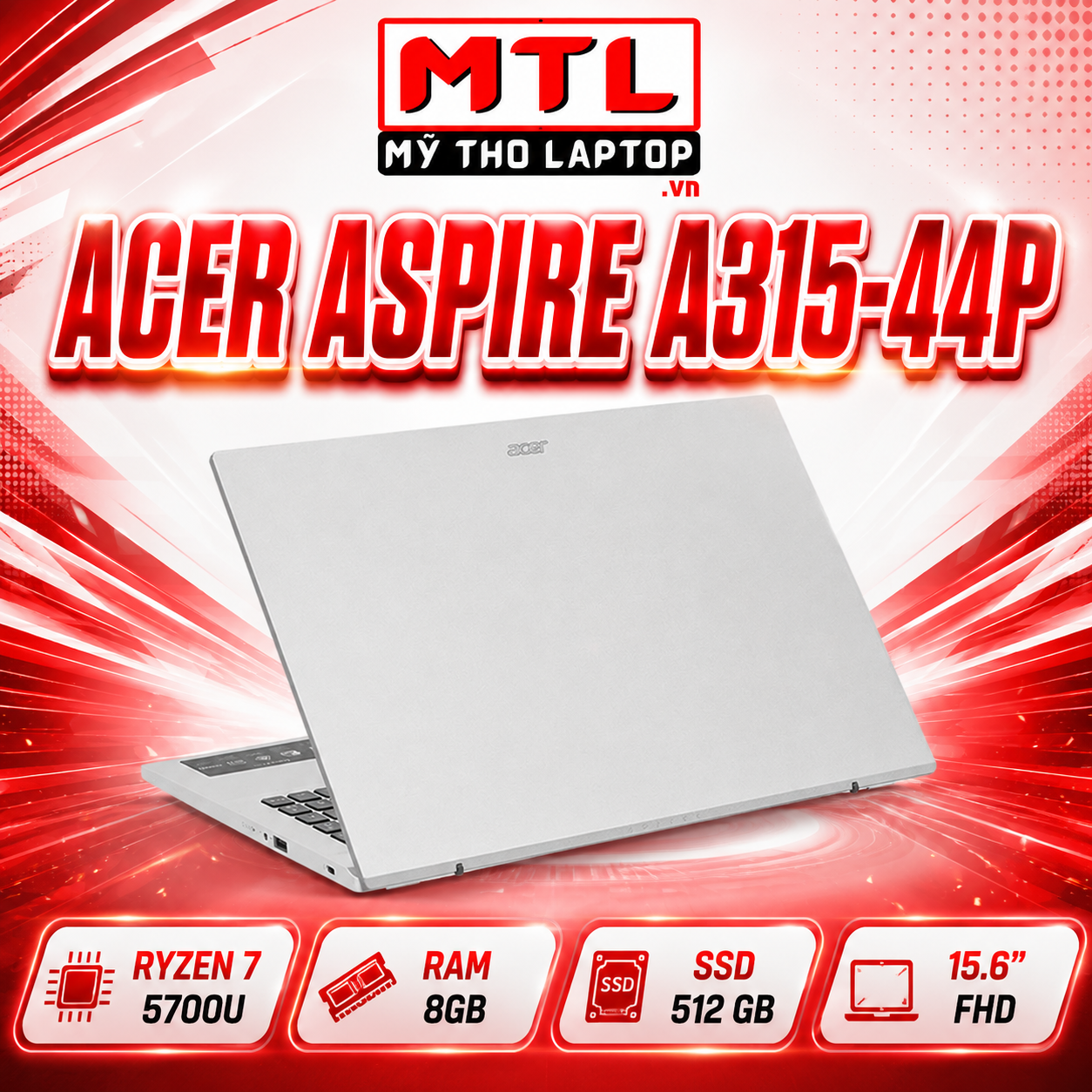 Acer Aspire A315-44P | AMD Ryzen 7 5700U | Ram 8GB | SSD 512 GB | 15.6 FHD