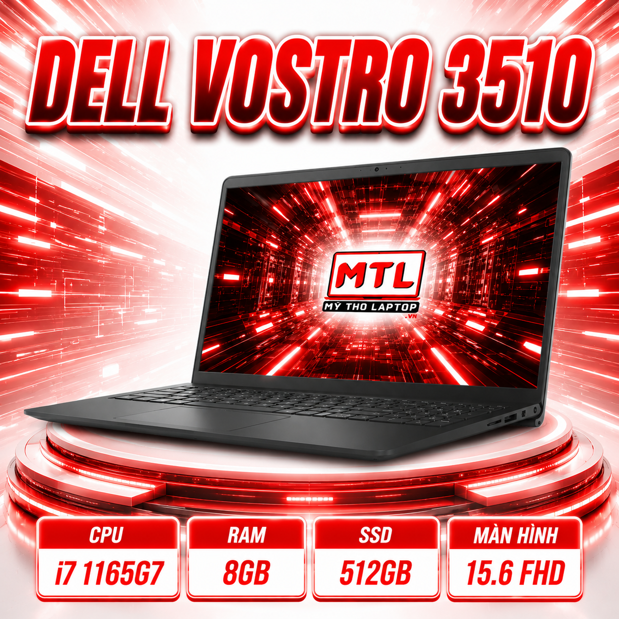Dell Vostro 3510 | Core i7 1165G7 | Ram 8GB | 512GB SSD | 15.6 inch Full HD