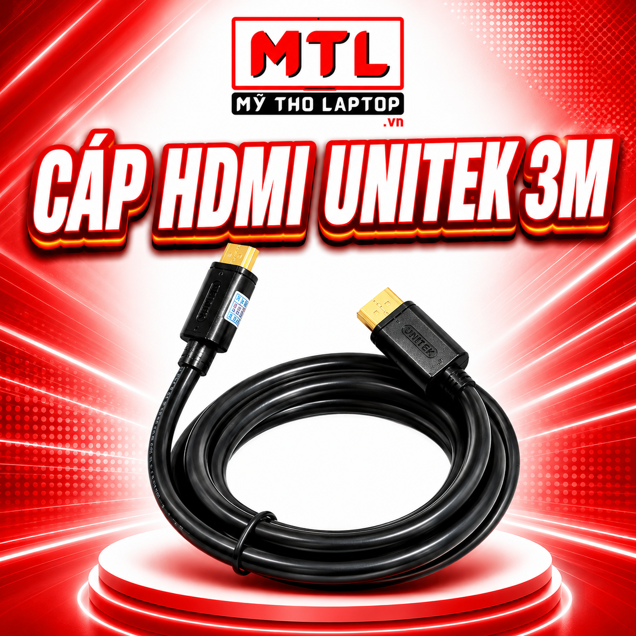 Cáp HDMI Unitek 3m 4K 60Hz 18Gbps