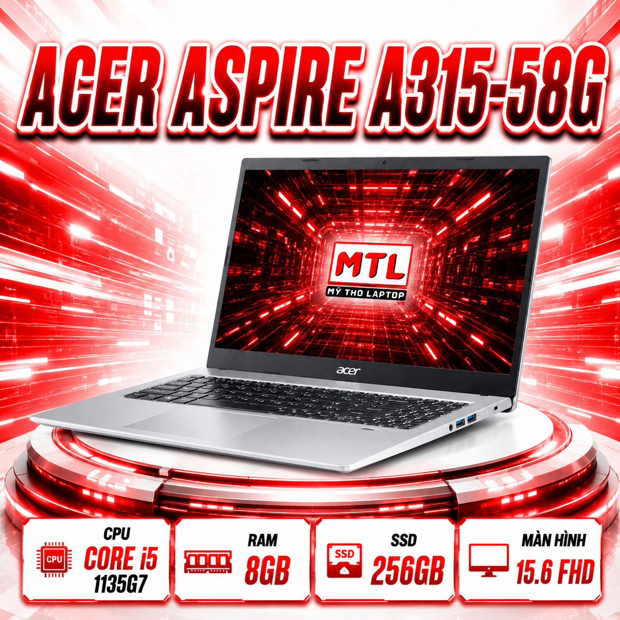 Acer Aspire A315-58G-5292V | Core i5 1135G7 | Ram 8GB | SSD 256GB | 15.6 FHD