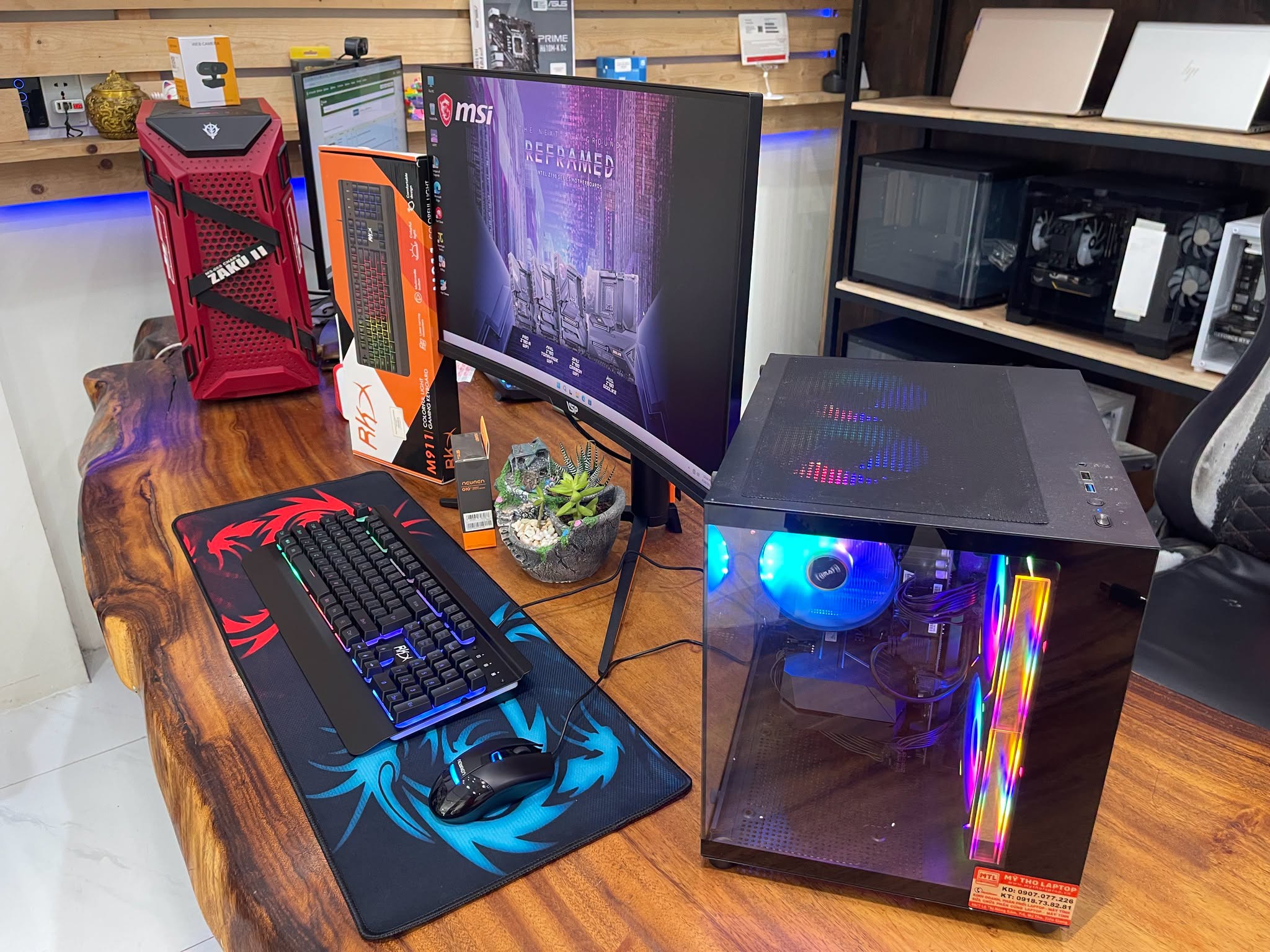 Trọn bộ PC Core i3 10150F | Ram 16GB | SSD 256GB | VGA GTX 1660 6GB + LCD VSP 27 inch cong 180Hz + Phím chuột - Ảnh 3